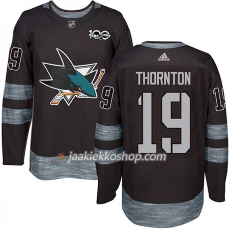 Miehille NHL San Jose Sharks Pelipaita Joe Thornton 19 1917-2017 100th Anniversary Adidas Musta Authentic Miehille NHL San Jose Sharks Pelipaita Joe Thornton 19 1917-2017 100th Anniversary Adidas Musta Authentic